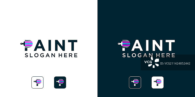 首字母P的油画Logo设计图片素材