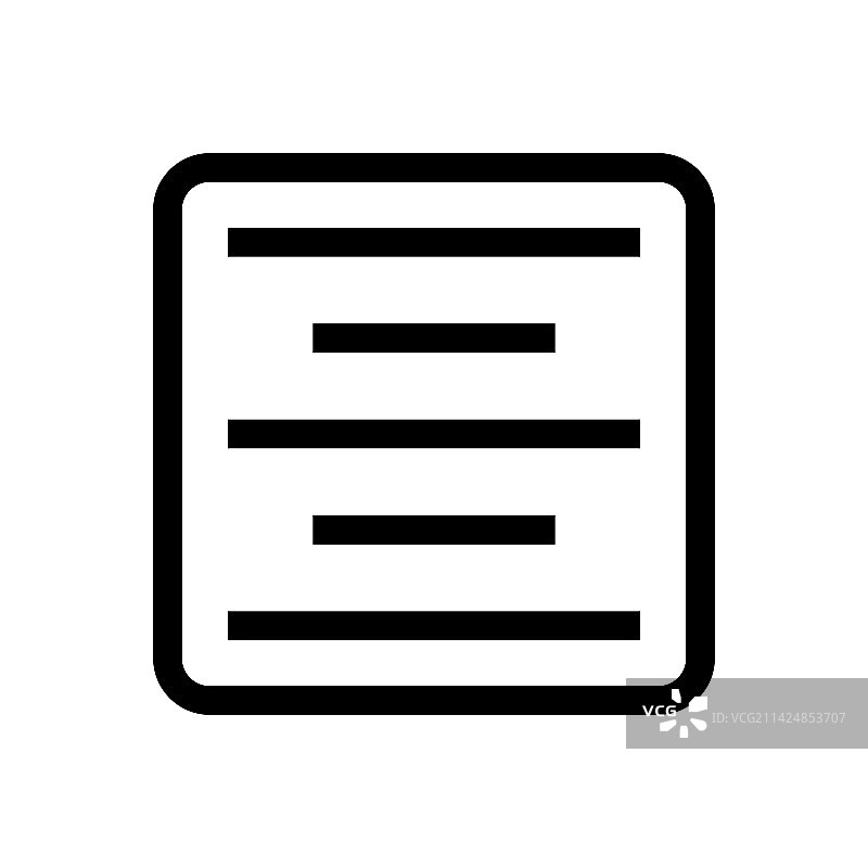 居中对齐线条图标（白色背景）图片素材