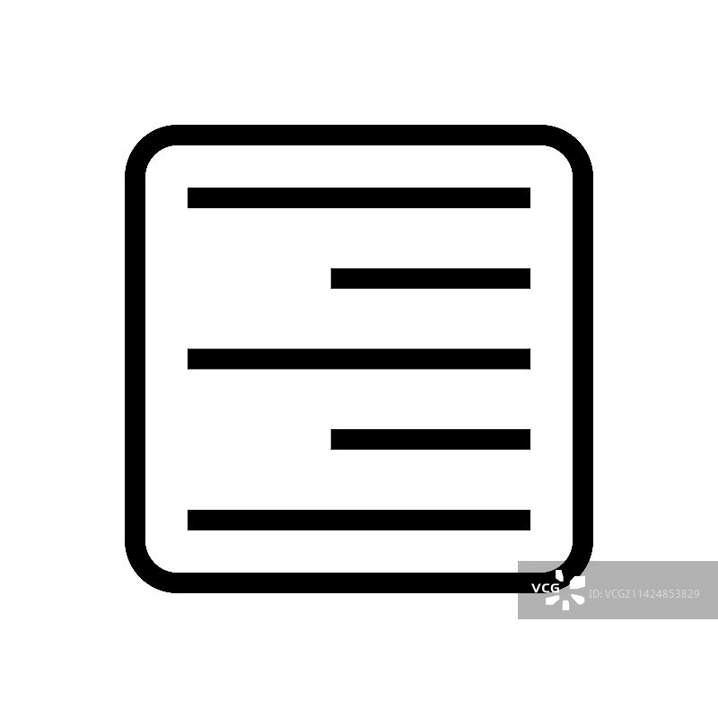 白色背景上的右对齐图标线条图片素材