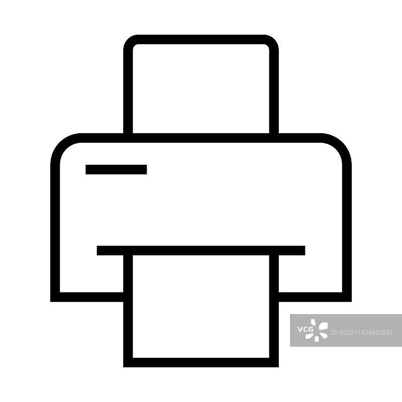 白色背景上的打印机线性图标图片素材