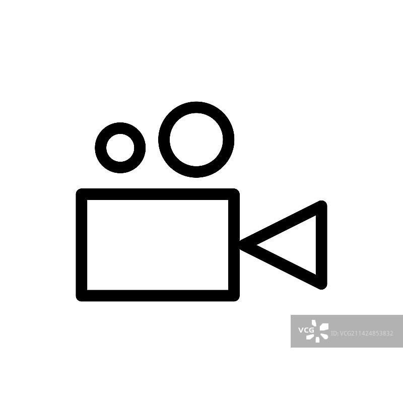 白色背景上的简约相机图标线条图片素材