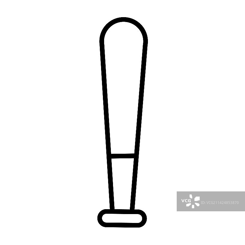 白色背景上的棒球棒图标线条图片素材