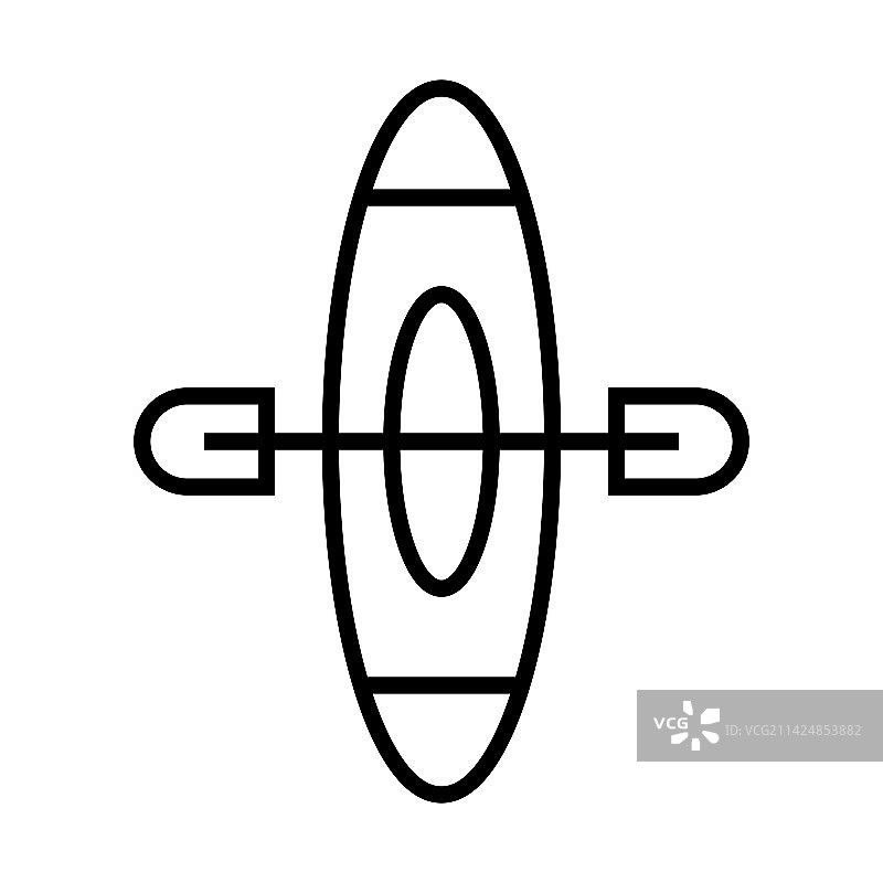 白色背景上的独木舟图标线条图片素材