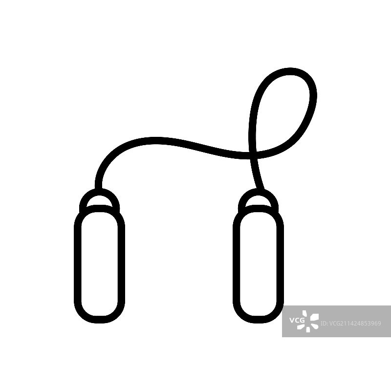 白色背景上的跳绳线条图标图片素材