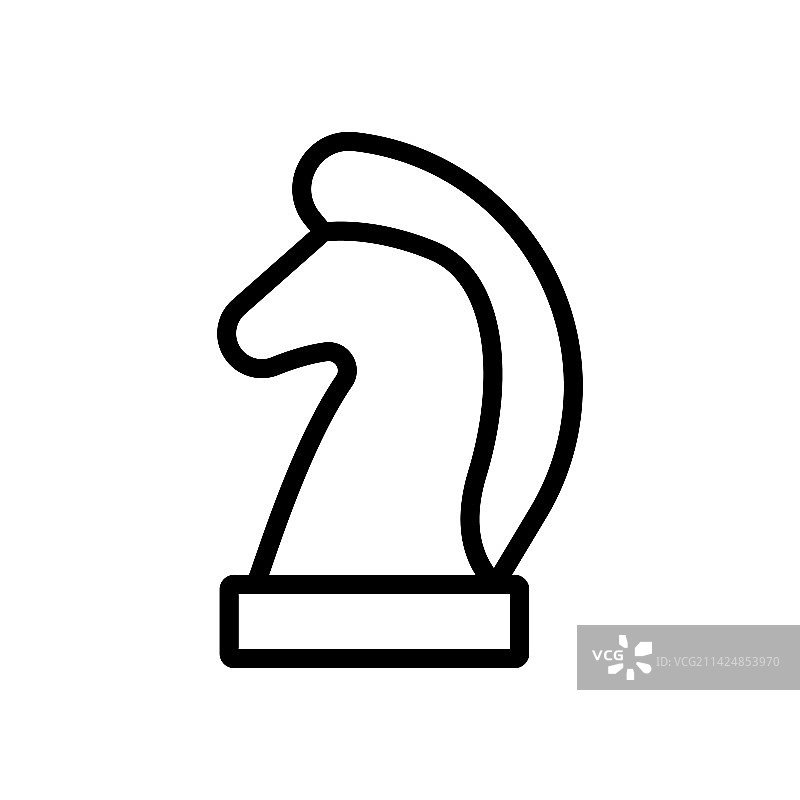 白色背景的马象棋线条图标图片素材