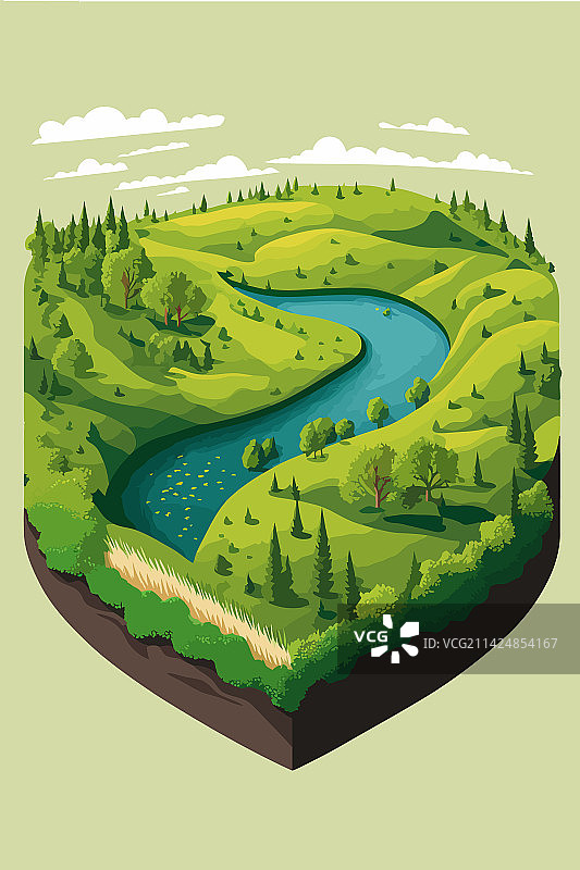 草原景观：草地和山丘图片素材