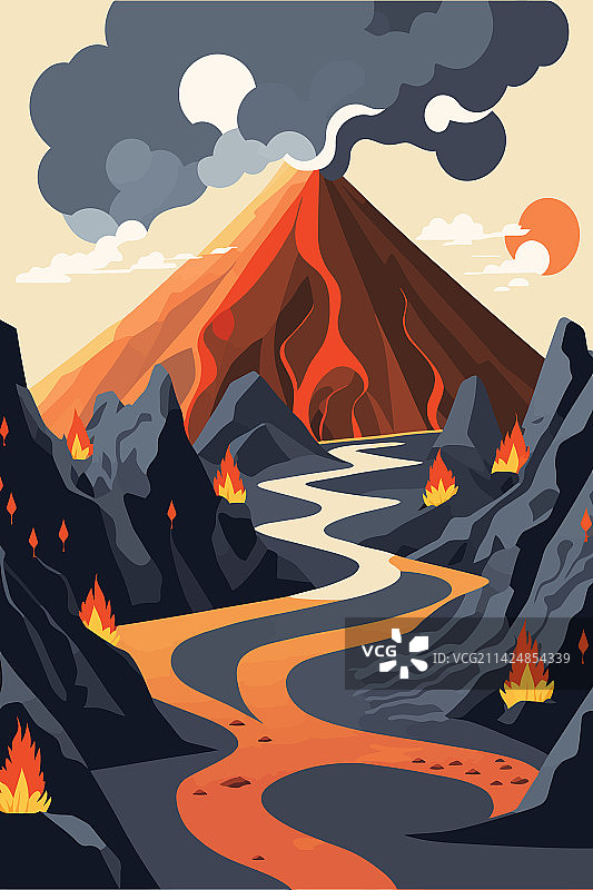 火山喷发背景图片素材