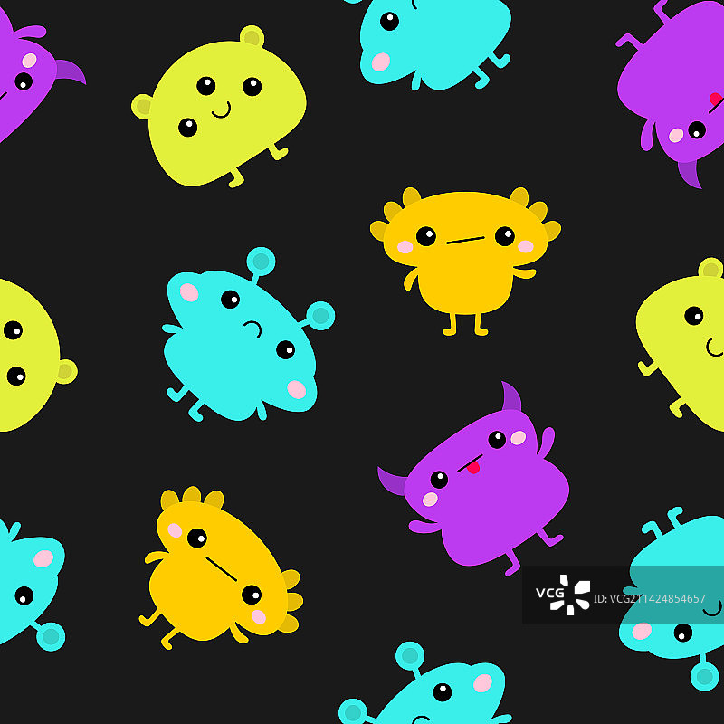 万圣节怪物图标无缝图案图片素材