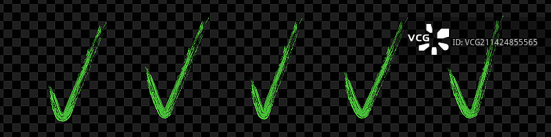 绿色复选标记设置勾号Grunge画笔图标OK图片素材