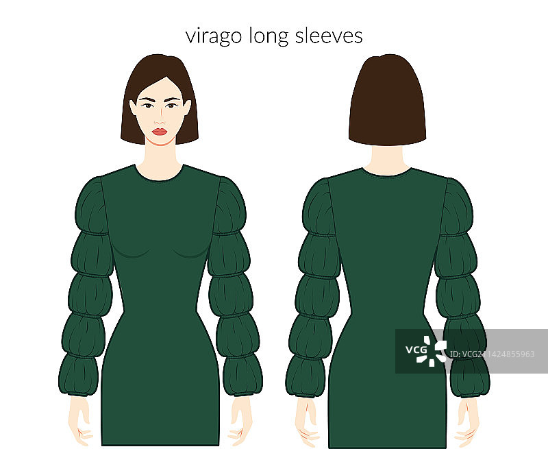维拉戈袖子马穆鲁克服装 - 泡芙连衣裙图片素材