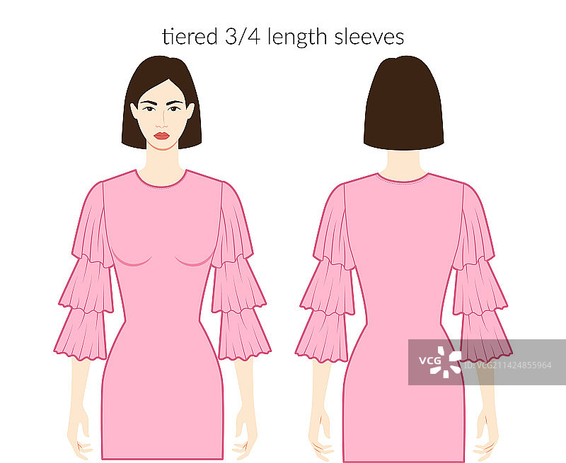 叠层袖服装人物美女图片素材