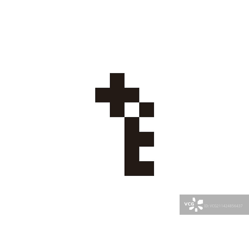 字母T和E加号方形几何简约logo图片素材
