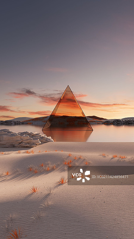 iDSTORE-三维渲染超现实主义未来科技感户外场景电商产品展示背景数字场景图片素材