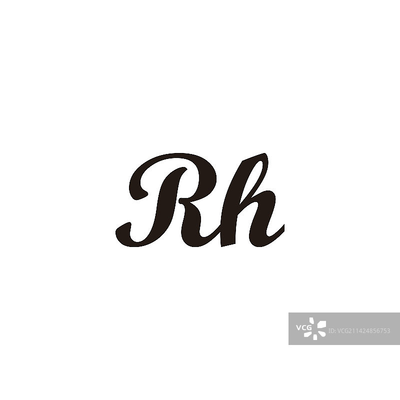 字母RH连接几何符号简约logo图片素材