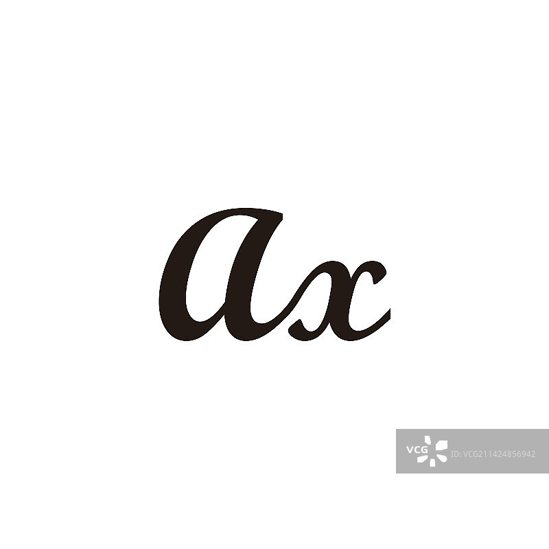 字母AX连接几何符号简约标志图片素材