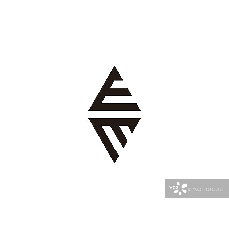 EM字母宝石几何符号简约logo图片素材