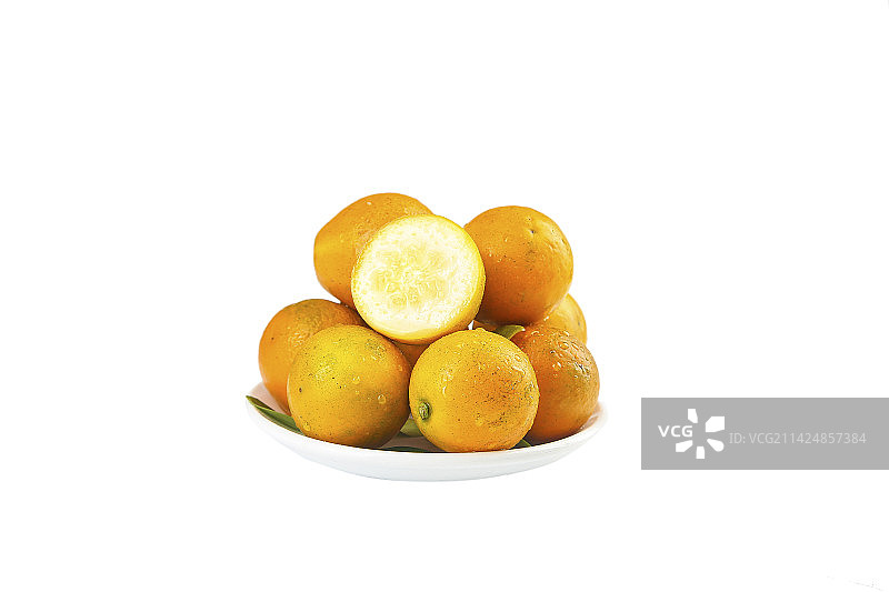 白底上的脆蜜金柑图片素材