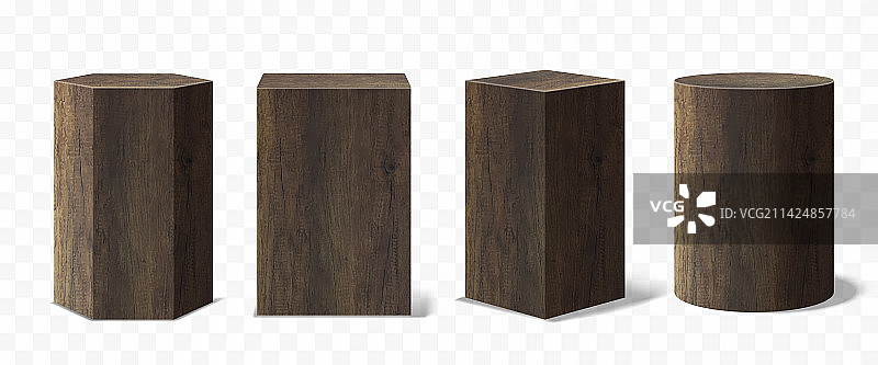 抽象几何木质讲台基座图片素材
