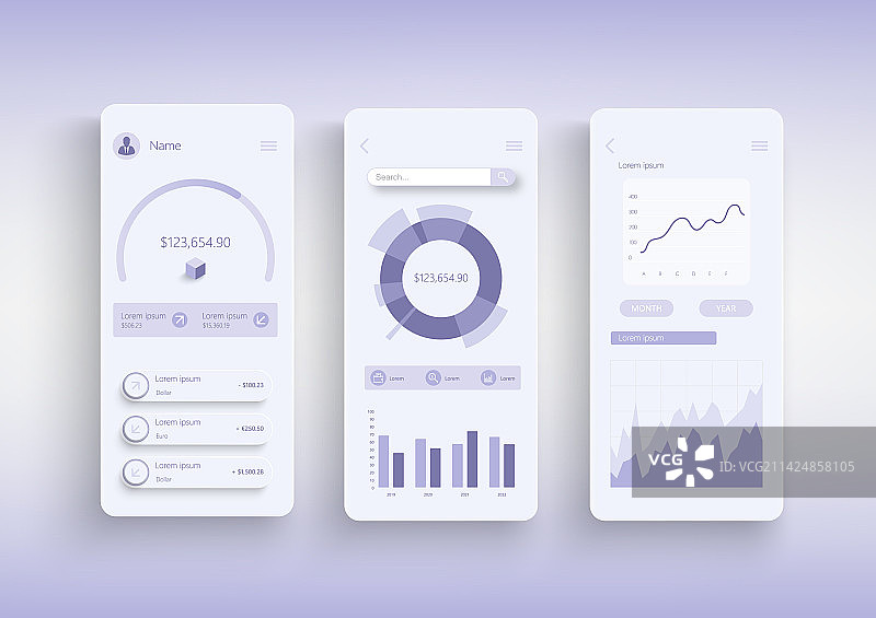 新拟态风格网上银行概念模板图片素材