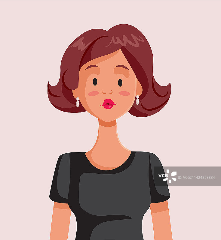 卡通风格的年轻女士肖像图片素材