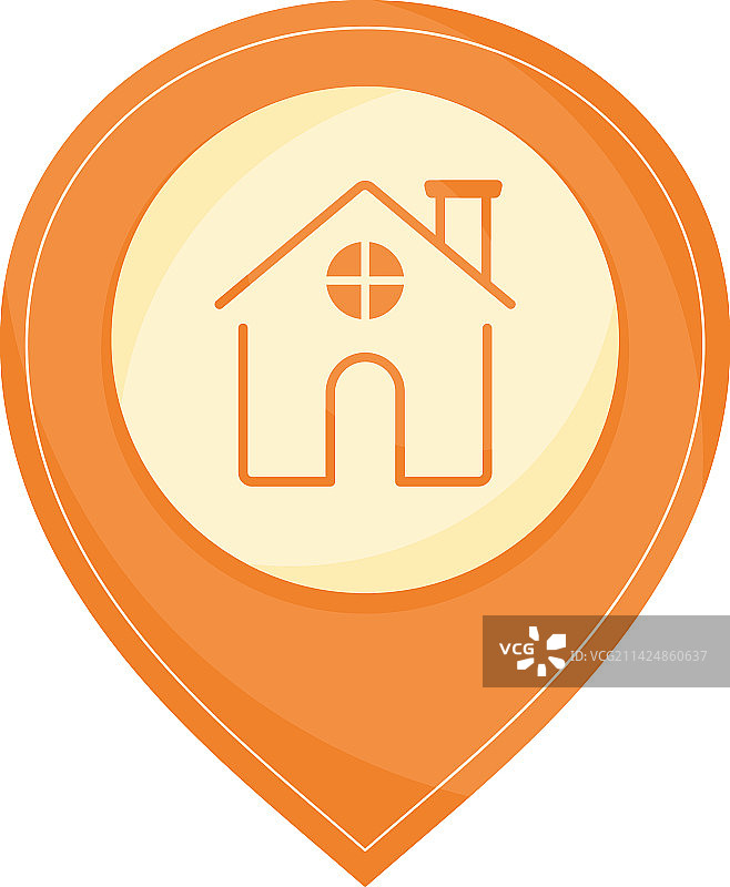 图钉位置上的房屋图片素材