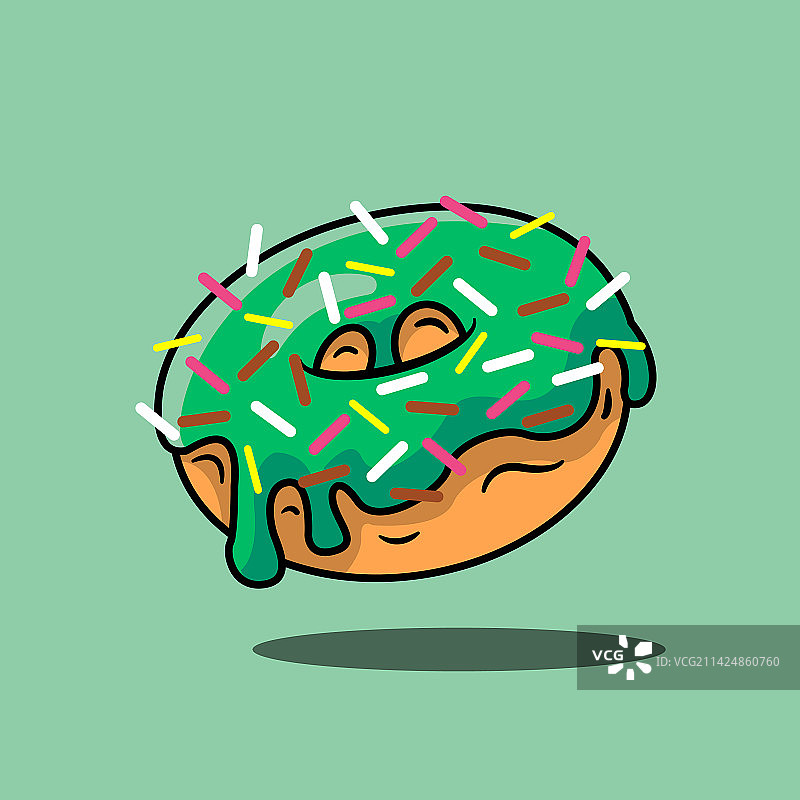 3D甜甜圈抹茶图片素材