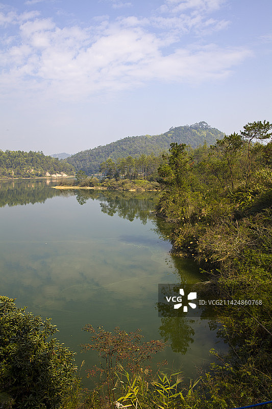 自然风光水利设施 广东罗定 金银河水库图片素材