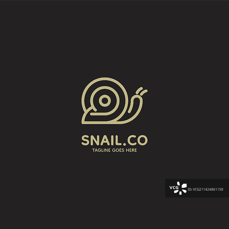 蜗牛线条艺术标志图片素材