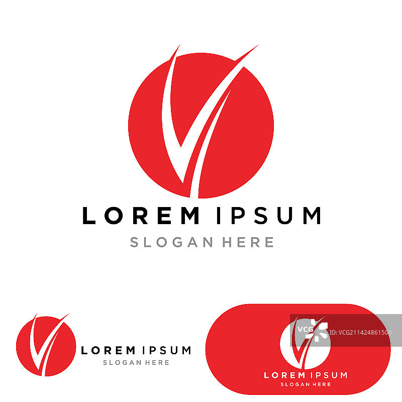 V 字母标志和符号模板图片素材
