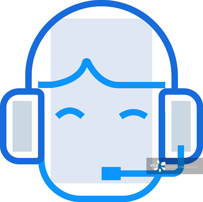 蓝色双色调顾客服务业务图标图片素材