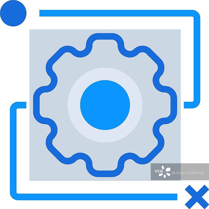 蓝色双色调商业流程图标图片素材