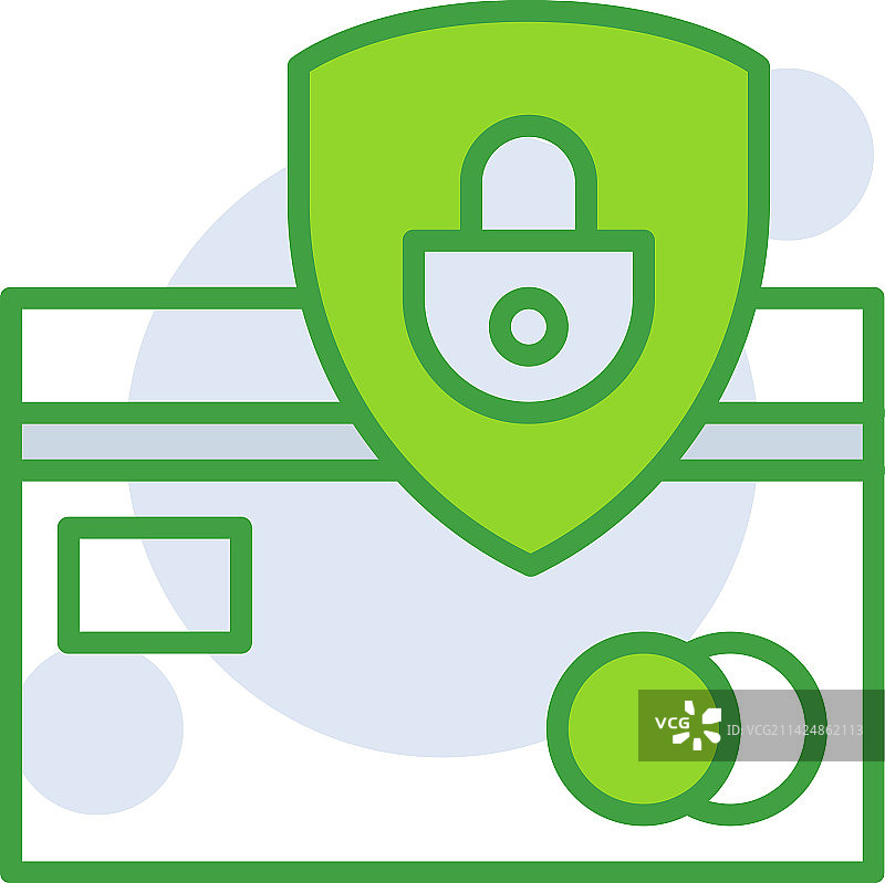 绿色双色调安全支付商务图标图片素材