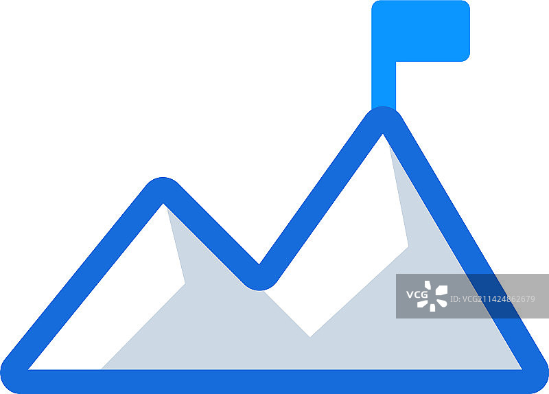 蓝色双色调风格的商业成就图标图片素材