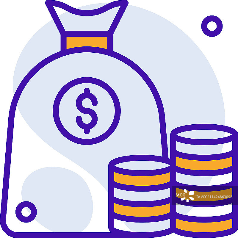 紫色和橙色的资金业务图标图片素材