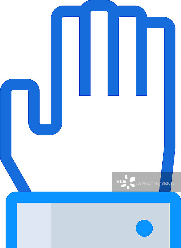 手举起带蓝色双色调的商业人士图标图片素材