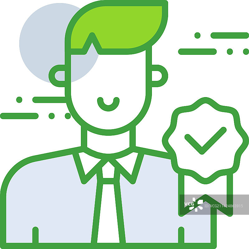 带绿色资质的商务人士图标图片素材