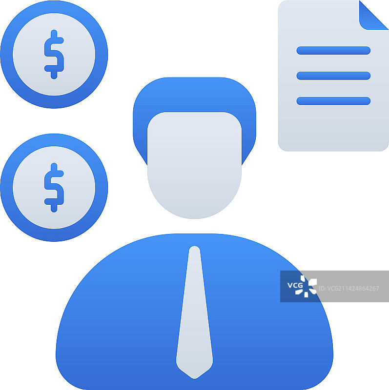 蓝双色调的投资者商务人士图标图片素材