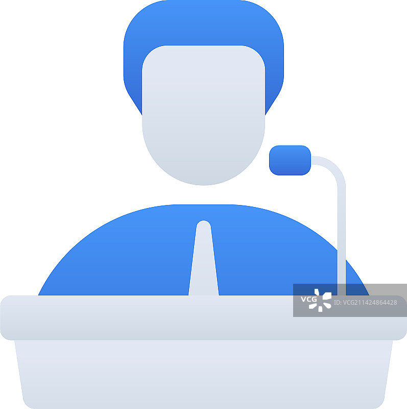 蓝色双色调演讲者商务人士图标图片素材