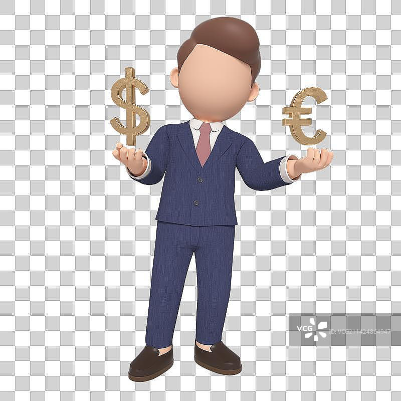 3D渲染的金融卡通商务人士图片素材