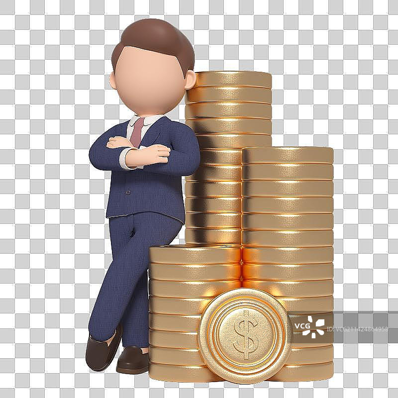 3D渲染的金融卡通商务人士图片素材