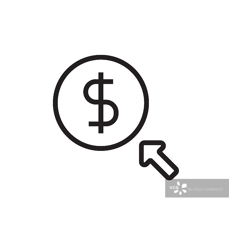 点击付费金融科技初创公司黑色图标图片素材