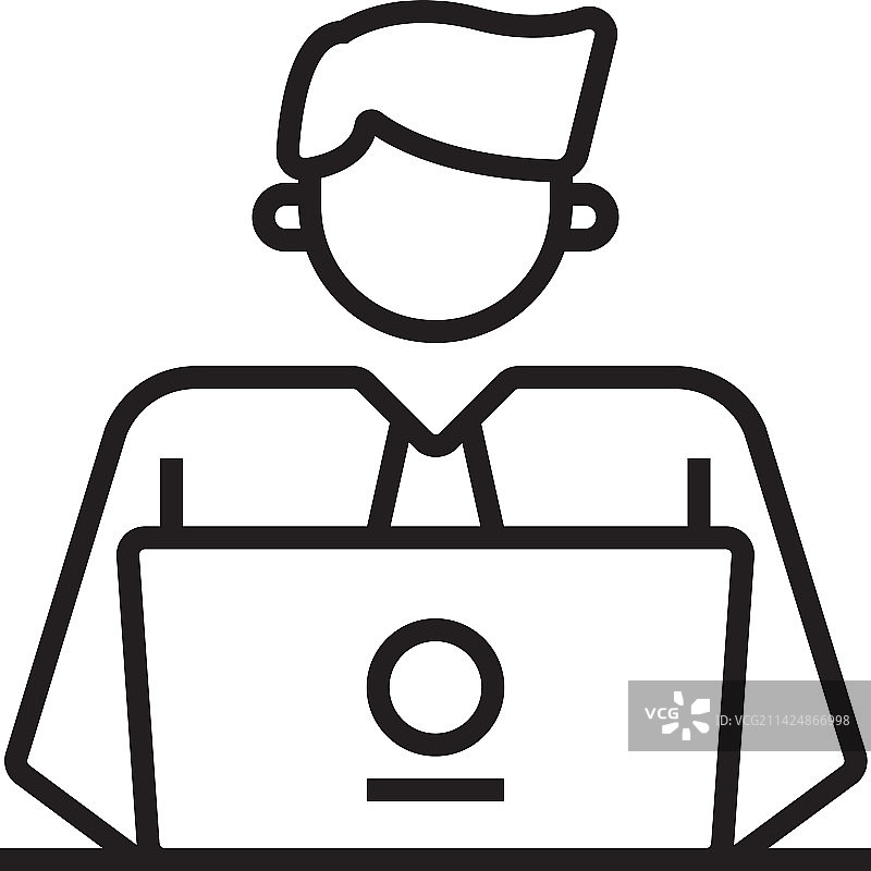 员工商务人士黑色轮廓图标图片素材