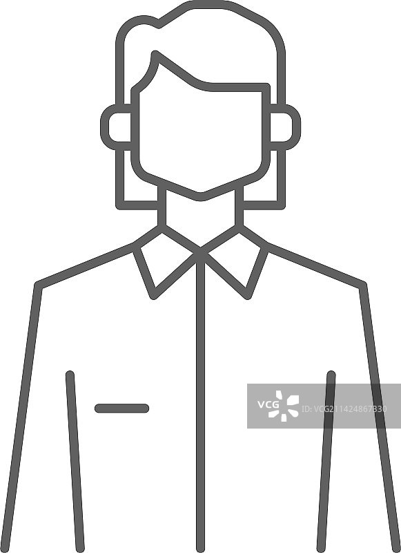 带黑色轮廓的商务女性图标图片素材