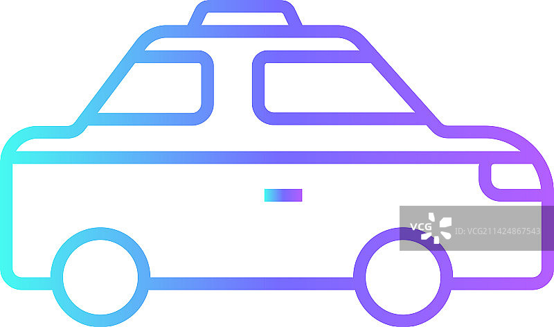 蓝色渐变出租车交通图标图片素材