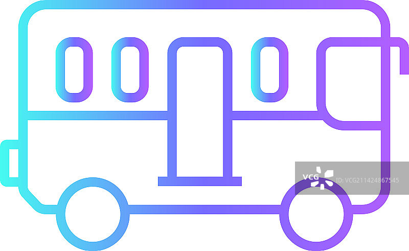 带蓝色渐变的公交车交通图标图片素材