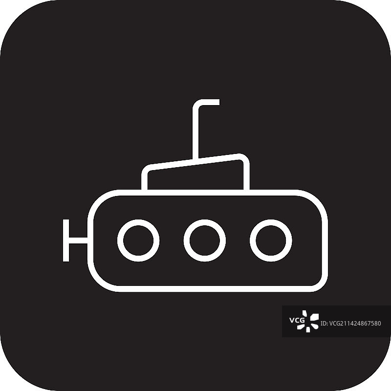 黑色填充潜艇运输图标图片素材