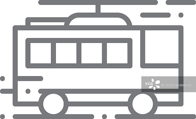 无轨电车交通工具图标图片素材