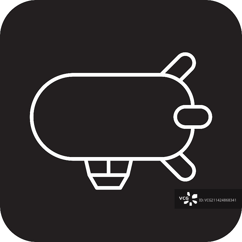 黑色填充的齐柏林飞艇运输图标图片素材