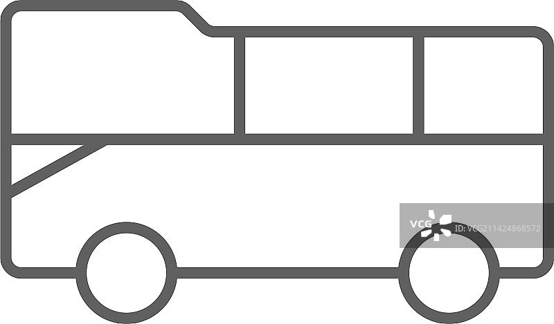 带黑色人物的巴士交通图标图片素材