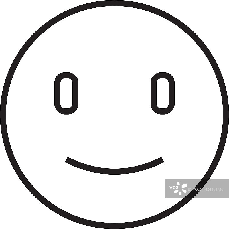 带黑色轮廓样式的微笑反馈图标图片素材